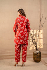 Ruby Floret Cotton Loungewear Co-ord Set