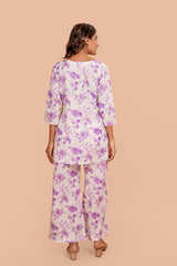 Lavender Floret Cotton Loungewear Set