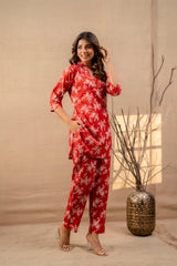 Ruby Floret Cotton Loungewear Co-ord Set