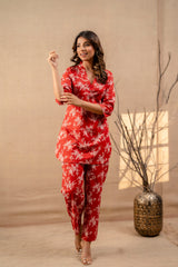 Ruby Floret Cotton Loungewear Co-ord Set