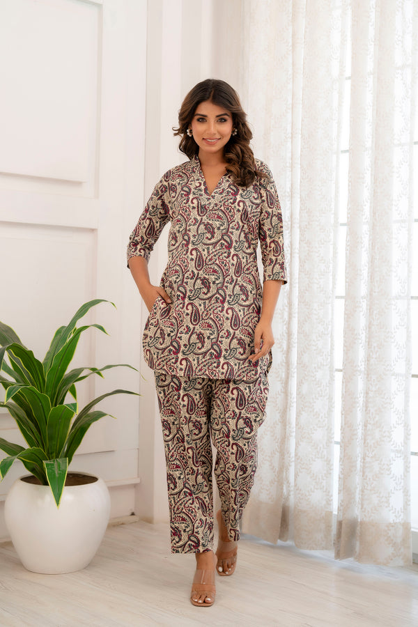 Ajrakh Printed Cotton Loungewear Set