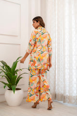 Abstract Corolla Muslin Co-ord Set