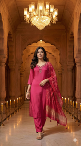 Royal Rani Natural Crepe Suit Set